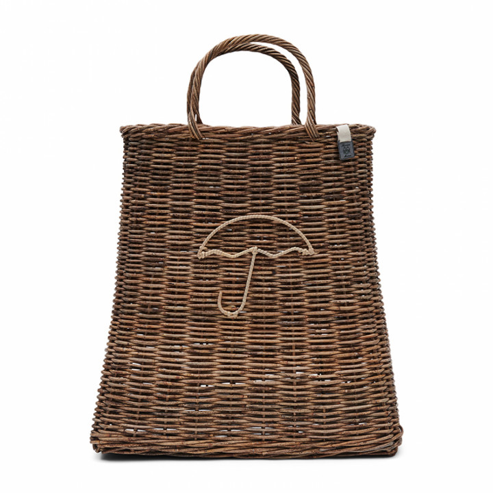 Rustic rattan umbrella bag