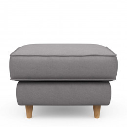 Kendall footstool 70x70 oxford weave steel grey