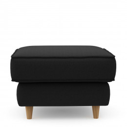 Kendall footstool 70x70 oxford weave basic black