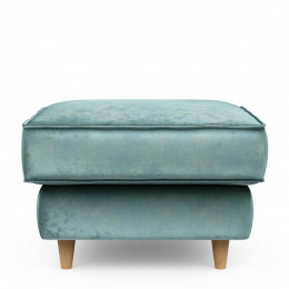 Kendall footstool 70x70 velvet mineral blue