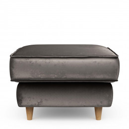 Kendall footstool 70x70 velvet grimaldi grey