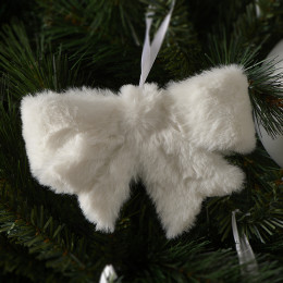 Warm wishes bow ornament white
