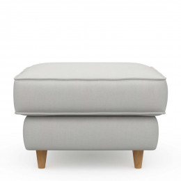 Kendall footstool 70x70 washed cotton ash grey