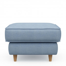 Kendall footstool 70x70 washed cotton ice blue
