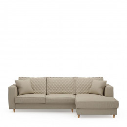 Kendall sofa with chaise longue right oxford weave flanders flax