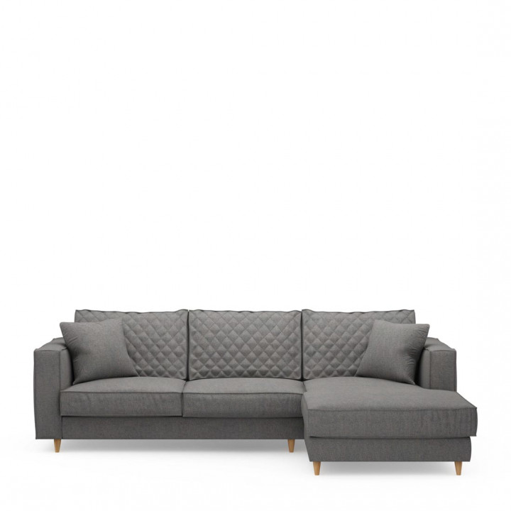 Kendall sofa with chaise longue right oxford weave classic charcoal