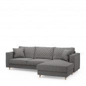 Kendall sofa with chaise longue right oxford weave classic charcoal