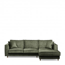 Kendall sofa with chaise longue right velvet ivy