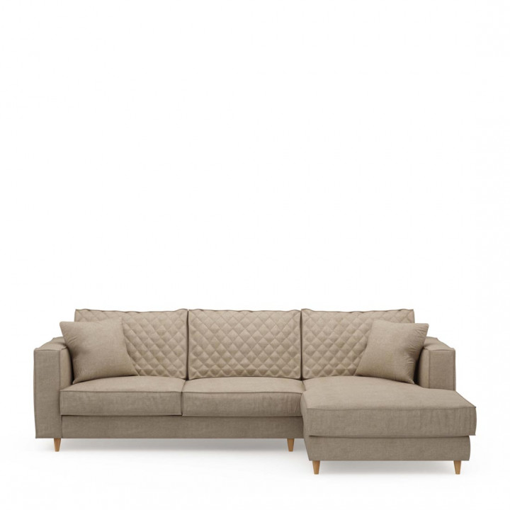 Kendall sofa with chaise longue right washed cotton naturel