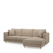 Kendall sofa with chaise longue right washed cotton naturel