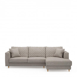 Kendall sofa with chaise longue right washed cotton stone