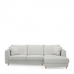 Kendall sofa with chaise longue right washed cotton ash grey