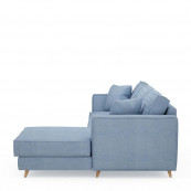 Kendall sofa with chaise longue right washed cotton ice blue