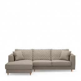 Kendall sofa with chaise longue left oxford weave anvers flax