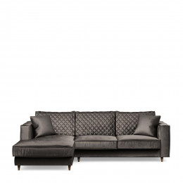 Kendall sofa with chaise longue left velvet grimaldi grey