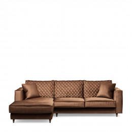 Kendall sofa with chaise longue left velvet chocolate