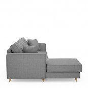 Kendall sofa with chaise longue left washed cotton grey