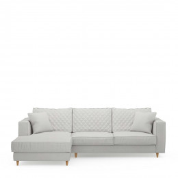 Kendall sofa with chaise longue left washed cotton ash grey