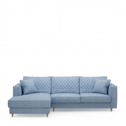 Kendall sofa with chaise longue left washed cotton ice blue