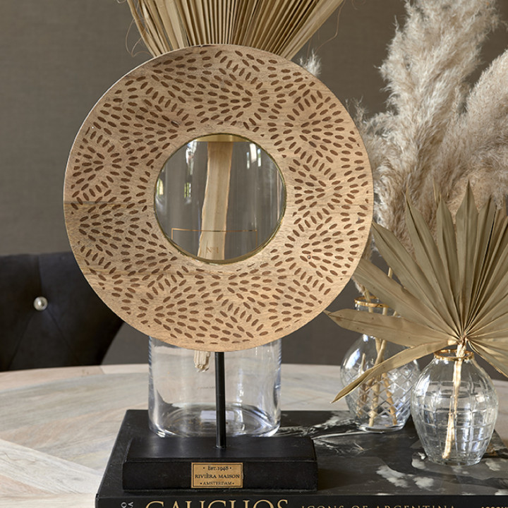 Wooden wheel statue