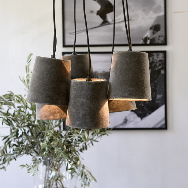 Silverstone 7 shade hanging lamp gr