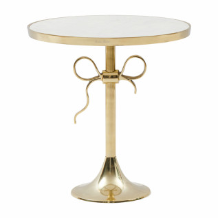 Pretty bow end table soft gold