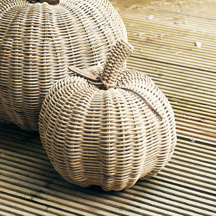 Rustic rattan pumpkin s