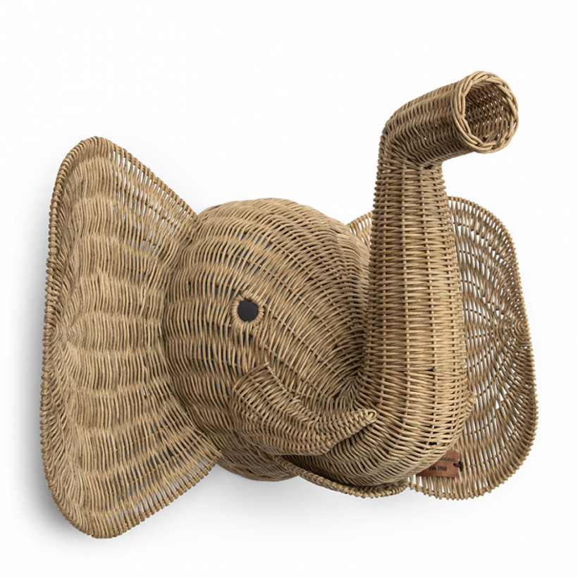 Rustic Rattan Elephant Wall Decoration Rathwood