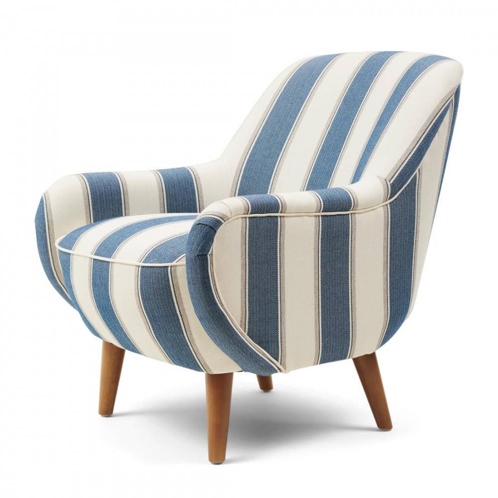 Harper Armchair Blue Stripe