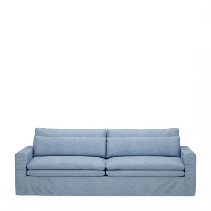Continental sofa 3 5 seater washed cotton ice blue