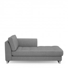 West houston chaise longue right washed cotton grey
