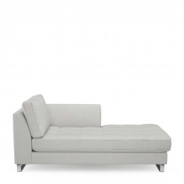 West houston chaise longue right washed cotton ash grey