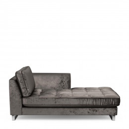 West houston chaise longue right velvet grimaldi grey