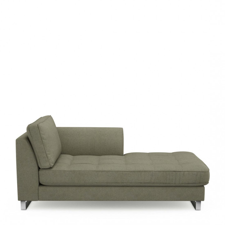 West houston chaise longue right oxford weave forest green