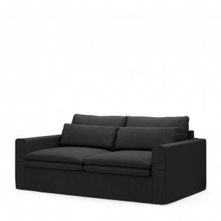 Continental sofa 2 5 seater oxford weave basic black