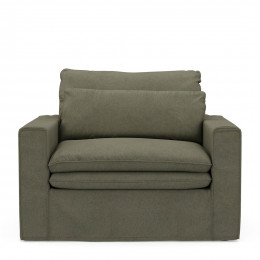Continental love seat oxford weave forest green