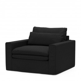 Continental love seat oxford weave basic black