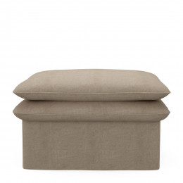Continental footstool washed cotton natural