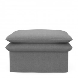 Continental footstool washed cotton grey