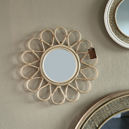 Flower decoration round mirror