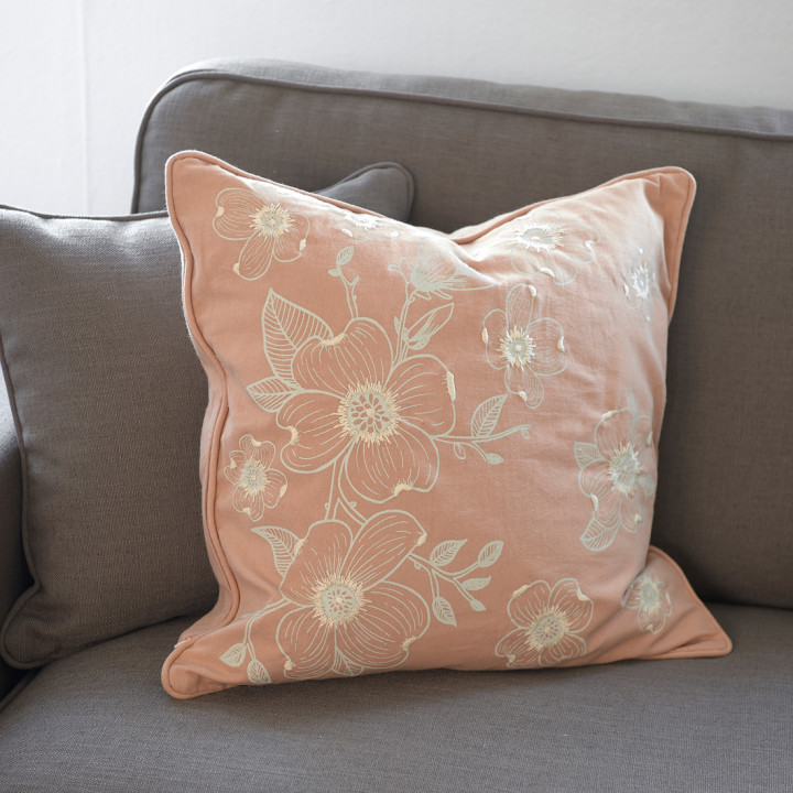 Floral pillow cover 50x50cm