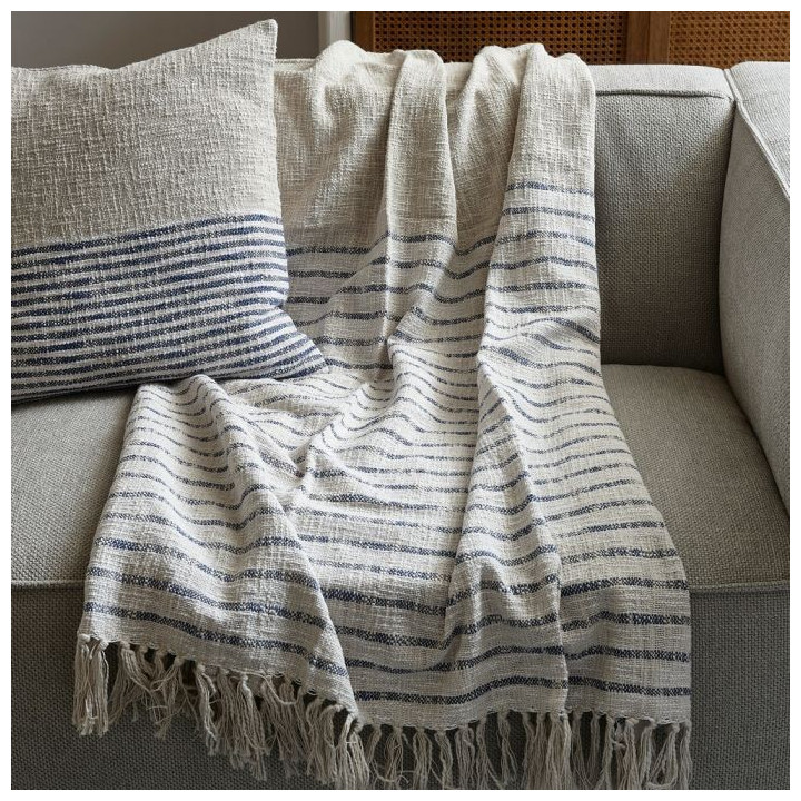 Club stripe throw sand 170x130cm