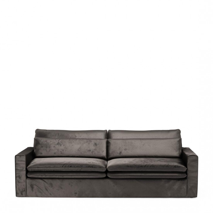 Continental sofa 3 5 seater velvet grimaldi grey