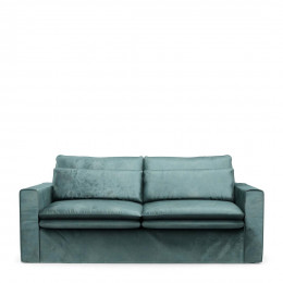 Continental sofa 2 5 seater velvet mineral blue