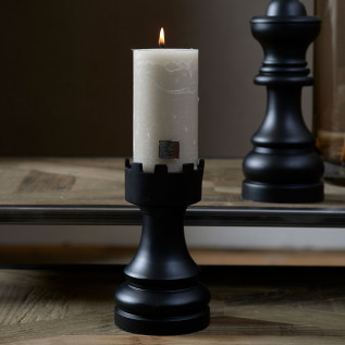 Chess play tower candle holder