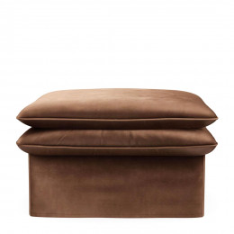 Continental footstool velvet chocolate