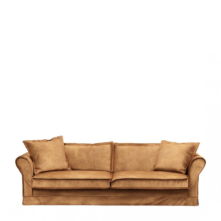 Carlton sofa 3 5s velvet cognac