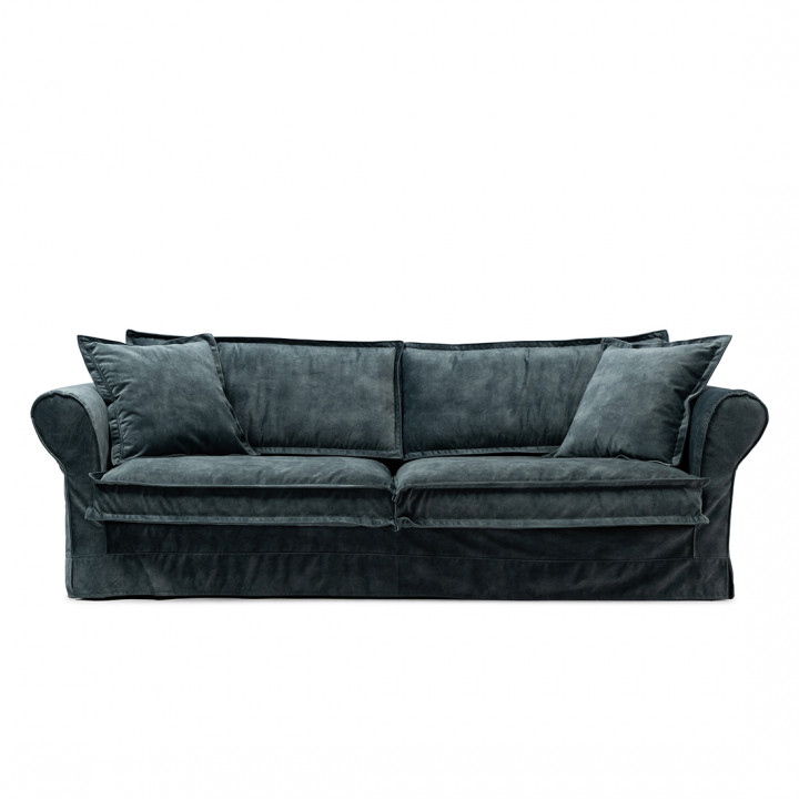 Carlton sofa 3 5 seater velvet mineral blue