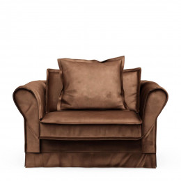 Carlton sofa love seat velvet chocolate