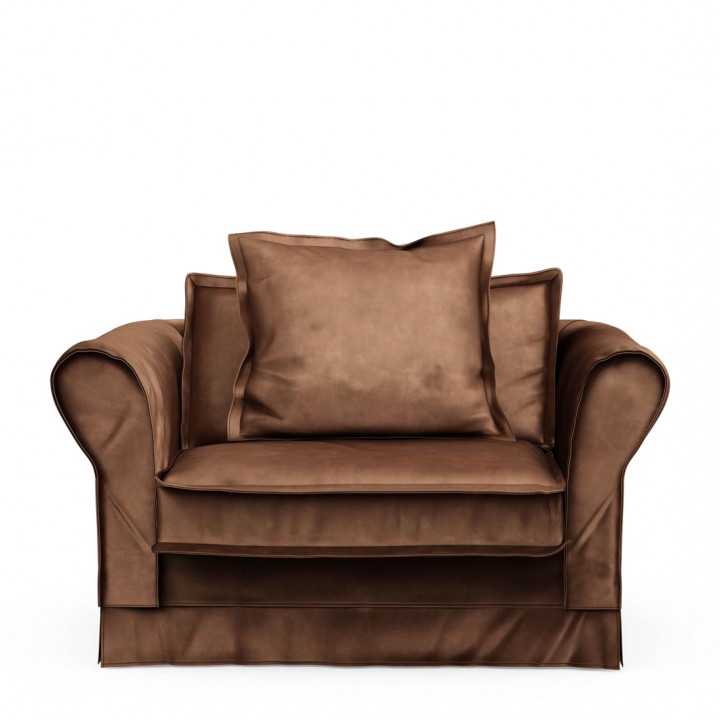 Carlton love seat velvet choco